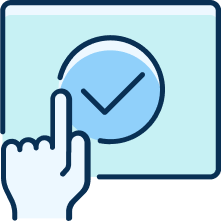 Hand clicking a checkmark